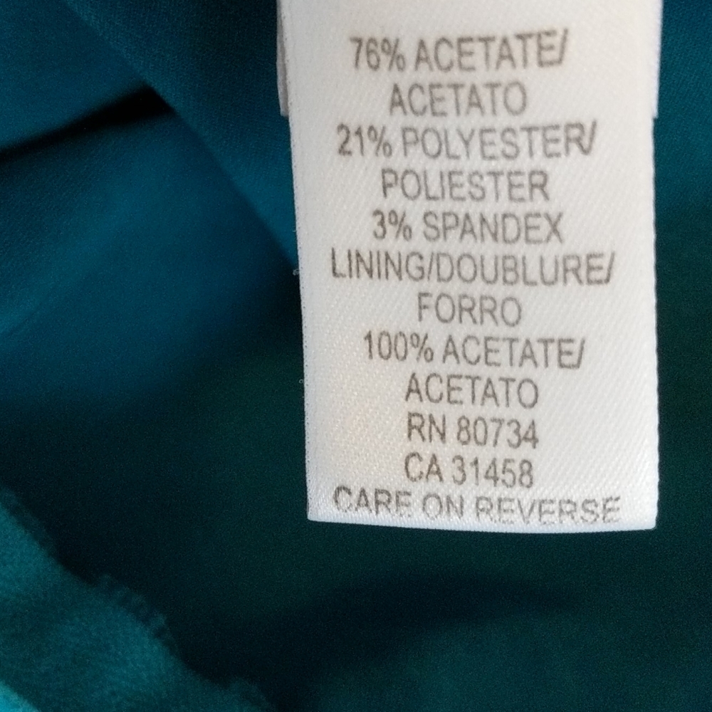 BCBG Dark Teal stretchy Strapless dress - Picture 7 of 8